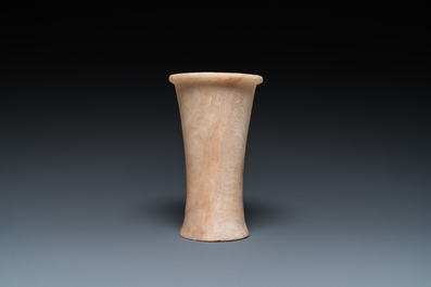 An Egyptian alabaster vase and a dish, Old Kingdom
