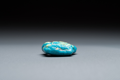 Deux sculptures en terre cuite, une en bronze et une amulette turquoise, Egypte, Basse &eacute;poque et p&eacute;riode ptol&eacute;ma&iuml;que