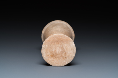 An Egyptian alabaster vase and a dish, Old Kingdom
