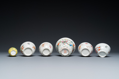 A varied collection of Chinese blue, white and famille rose porcelain, Yongzheng and later