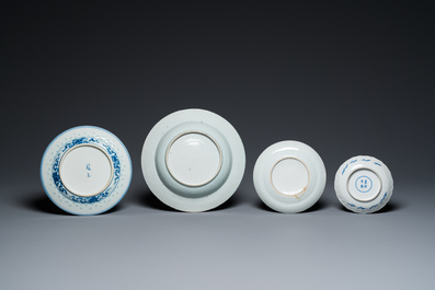 A varied collection of Chinese blue, white and famille rose porcelain, Yongzheng and later