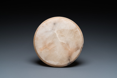An Egyptian alabaster vase and a dish, Old Kingdom