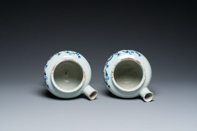 A pair of blue and white English Delftware wet drug jars, probably London, early 18th C.