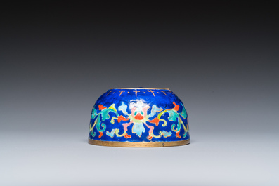 A Chinese Beijing enamel warming bowl with Shou-characters, Qianlong