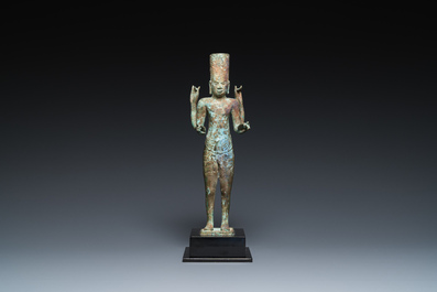 Sculpture du dieu Harihara en bronze, Royaume de Majapahit, Java, Indon&eacute;sie, probablement 14&egrave;me