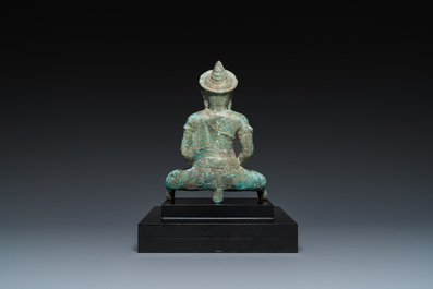 Bouddha de style Lopburi en bronze, Tha&iuml;lande, probablement 11&egrave;me