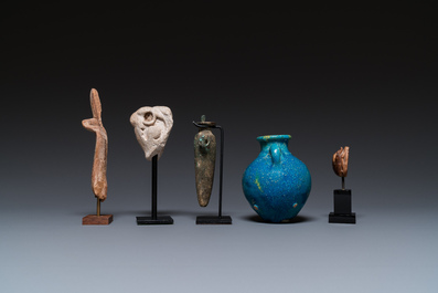 Five various Egyptian pieces, New Kingdom to Late Period