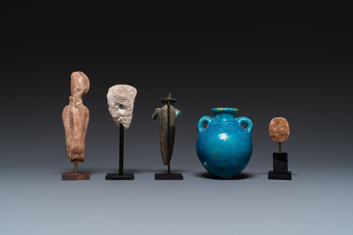 Five various Egyptian pieces, New Kingdom to Late Period