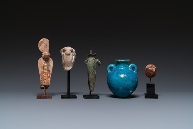 Five various Egyptian pieces, New Kingdom to Late Period