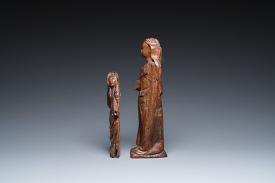 Twee houten sculpturen van de heilige Cecilia en Maria-Magdalena, Vlaanderen en Duitsland, 16e eeuw