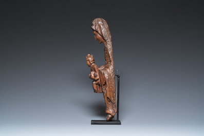A Spanish polychromed chestnut 'Sedes Sapientiae' sculpture, Catalonia, 14th C.