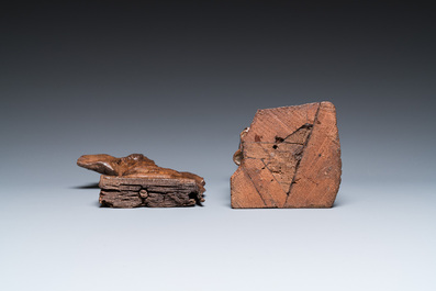 Two wood sculptures of Saint Cecilia and Mary Magdalene, Flanders and Germany, 16th C.