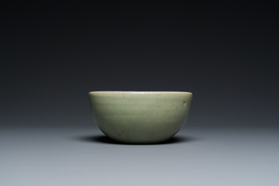 A Chinese Longquan celadon double-walled 'zhuge' or warming bowl, Ming