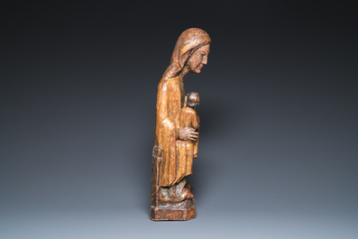 Sedes Sapientiae en bois sculpt&eacute; et polychrom&eacute;, Espagne, Catalogne, 15/16&egrave;me