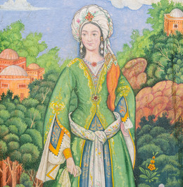 Qajar school, miniature: 'Portrait of a lady'