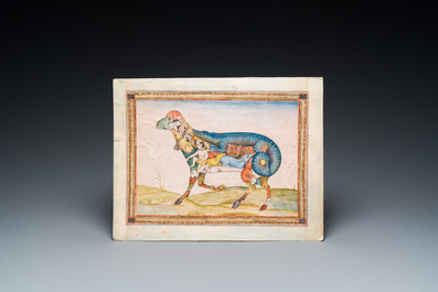 Indian school, miniature: 'A sheep composed of animals and a human'