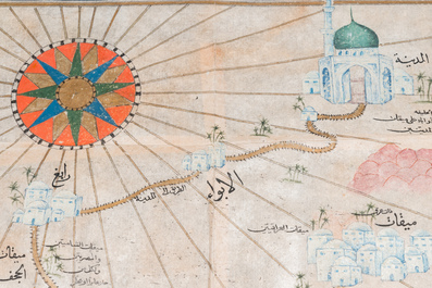 Ottoman school: 'A map centrally depicting the Kaaba in Mecca'