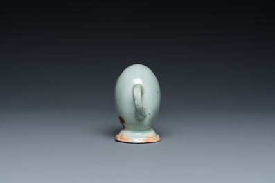 A Chinese miniature peach-shaped Jun-type 'Cadogan' ewer, Qianlong