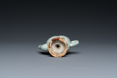 A Chinese miniature peach-shaped Jun-type 'Cadogan' ewer, Qianlong