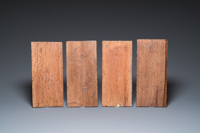 A collection of 15 carved wooden linenfold panels, mostly Flanders, 14/16th C.