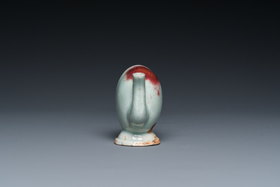 A Chinese miniature peach-shaped Jun-type 'Cadogan' ewer, Qianlong