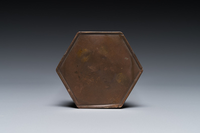 A copper-mounted glass hourglass, probably France, 1st half 18th C.