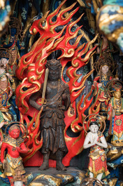 A Japanese Fudō Myōō zushi shrine in partly gilded, lacquered and painted wood, Edo, 18/19th C.