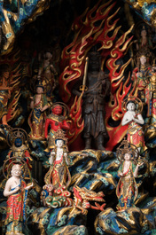 A Japanese Fudō Myōō zushi shrine in partly gilded, lacquered and painted wood, Edo, 18/19th C.