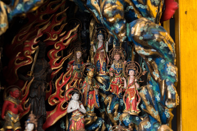 A Japanese Fudō Myōō zushi shrine in partly gilded, lacquered and painted wood, Edo, 18/19th C.