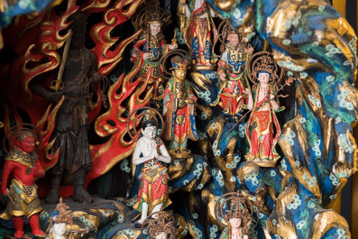 A Japanese Fudō Myōō zushi shrine in partly gilded, lacquered and painted wood, Edo, 18/19th C.