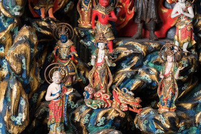 A Japanese Fudō Myōō zushi shrine in partly gilded, lacquered and painted wood, Edo, 18/19th C.