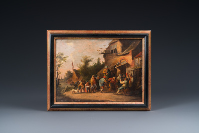 Entourage d'Adriaen van Ostade (1610-1685): 'Une kermesse', huile sur panneau