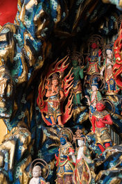 A Japanese Fudō Myōō zushi shrine in partly gilded, lacquered and painted wood, Edo, 18/19th C.