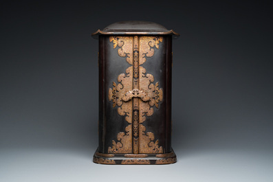 A Japanese Fudō Myōō zushi shrine in partly gilded, lacquered and painted wood, Edo, 18/19th C.