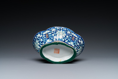 Six various Chinese porcelain wares, Qing and Republic