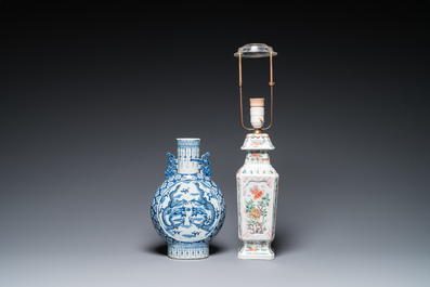 Six various Chinese porcelain wares, Qing and Republic