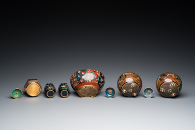 Six Japanese cloisonn&eacute; wares, Meiji, 19/20th C.