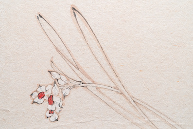 Suiveur de Zhang Daqian 張大千 (1898-1983): 'Beaut&eacute;' et 'Orchid&eacute;e', encre et couleurs sur papier