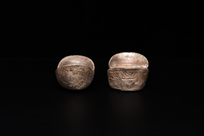Twee Chinese zilveren blokken, Guangxu en Xuantong merk en wellicht periode