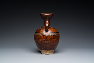A Chinese brown-glazed ewer, Song