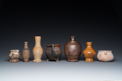 A large collection of early Western European pottery and stoneware, 13/17th C.