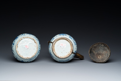 Two Chinese blue and white vases with bronze mounts for the Islamic market, Wanli