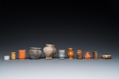 A large collection of early Western European pottery and stoneware, 13/17th C.