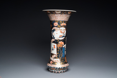 A Japanese Imari trumpet vase, Edo, late 17th C.