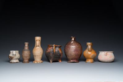 A large collection of early Western European pottery and stoneware, 13/17th C.