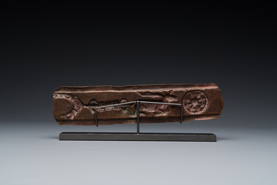 A gilt copper alloy altar fragment, Tibet, 17th C.