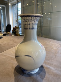 A Chinese blue and white 'Wang Bu' vase, Yongzheng mark, 20th C.