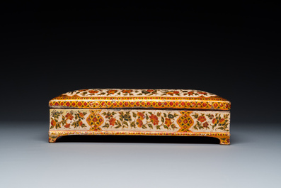 A rectangular lacquered wood writing box, Kashmir, India, 19th C.