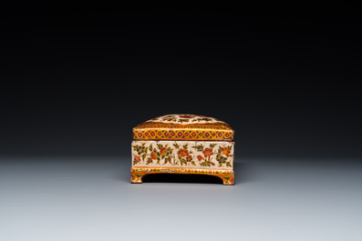 A rectangular lacquered wood writing box, Kashmir, India, 19th C.