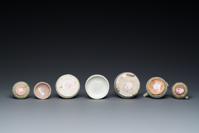 Six Chinese celadon- and qingbai-glazed wares, Song and later